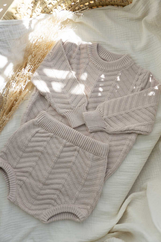conjunto de jersey con culotte a juego de punto muy cálido y suave 100% algodón